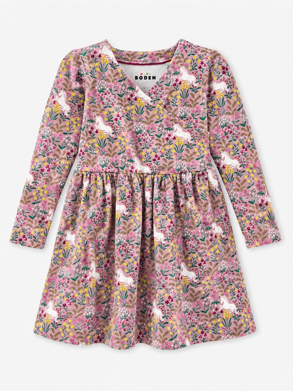 Mini Boden Pink Size 2-3 Floral Unicorn Wrap-Style